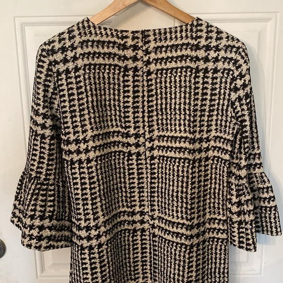 Zara Woman Houndstooth Flutter Sleeve Mini Dress - Picture 6 of 15